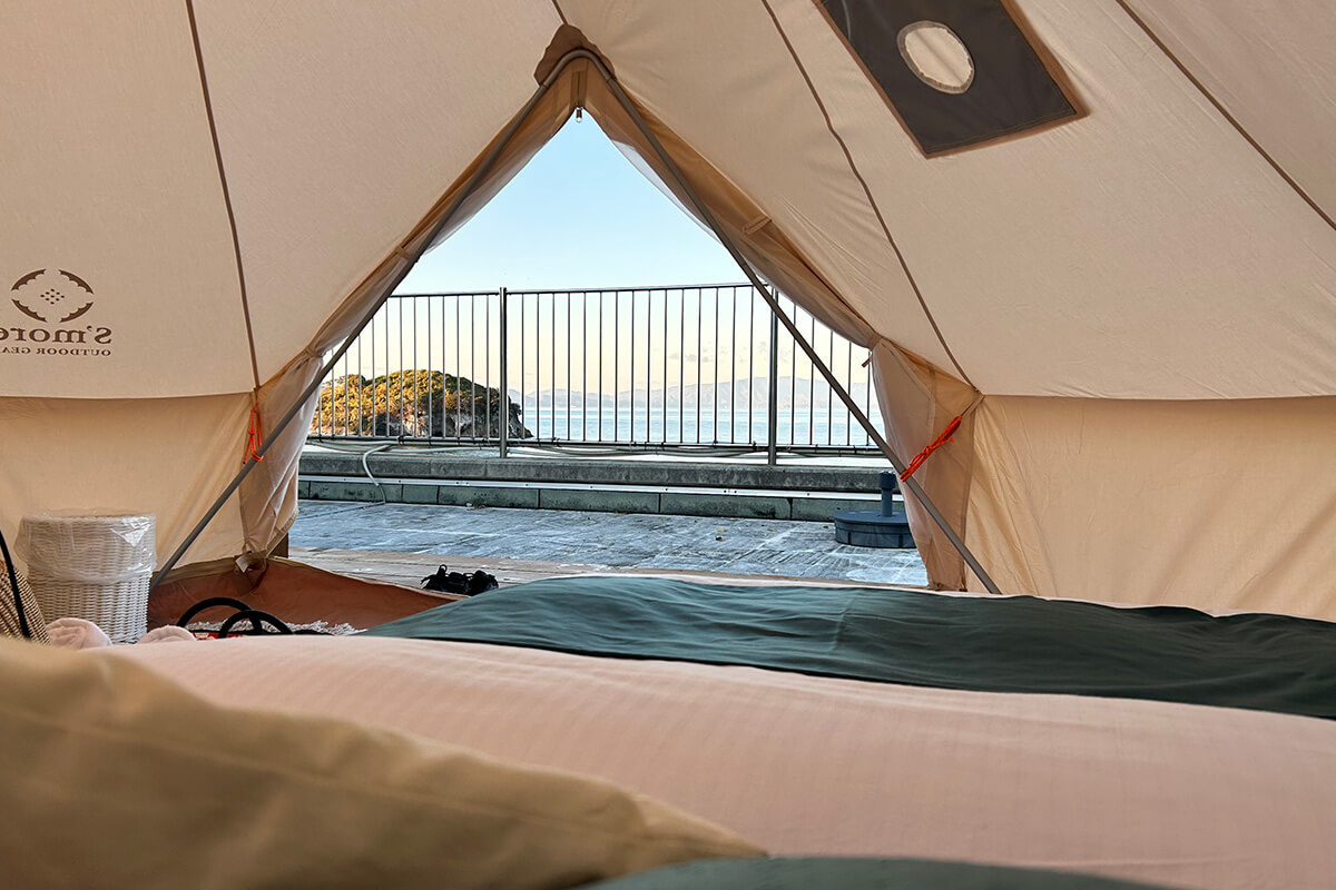 オーシャンテント(ダブルベッド)からの風景